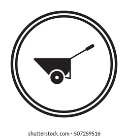  Wheelbarrow icon. Flat design.