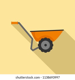 Wheelbarrow icon. Flat illustration of wheelbarrow vector icon for web design