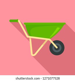 Wheelbarrow icon. Flat illustration of wheelbarrow vector icon for web design