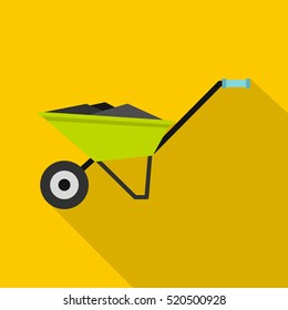 Wheelbarrow icon. Flat illustration of wheelbarrow vector icon for web design