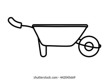 Wheelbarrow icon. Gardening design. Vector graphic 