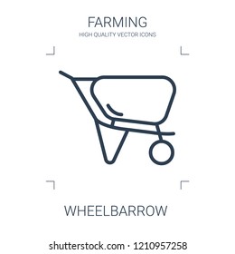 wheelbarrow icon. high quality line wheelbarrow icon on white background. from farming collection flat trendy vector wheelbarrow symbol. use for web and mobile
