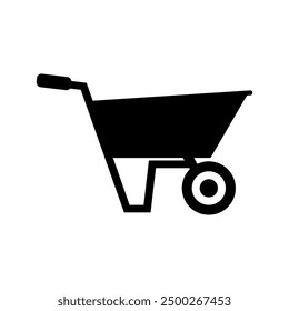Wheelbarrow icon illustrated on background