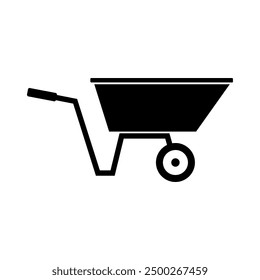 Wheelbarrow icon illustrated on background
