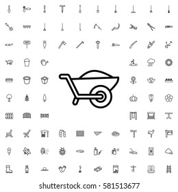 wheelbarrow icon illustration isolated vector sign symbol. Gardening icons set.