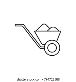 wheelbarrow icon illustration isolated vector sign symbol