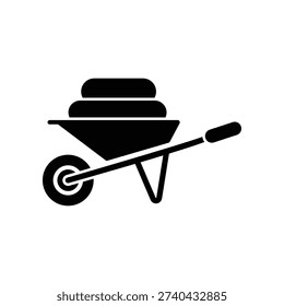 Wheelbarrow icon illustration vector design template