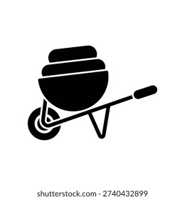 Wheelbarrow icon illustration vector design template