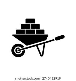 Wheelbarrow icon illustration vector design template