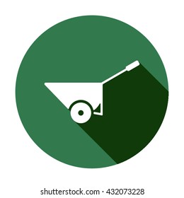 Wheelbarrow   icon,  isolated. Flat  design.