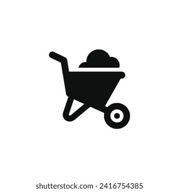 Wheelbarrow icon isolated on white background