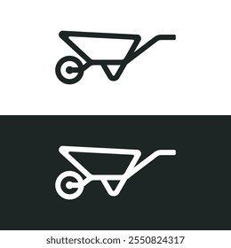 Wheelbarrow icon isolated on white background. Vector illustrations are made with vector-based software, not AI generated results.