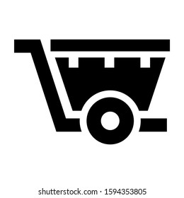 wheelbarrow icon isolated sign symbol vector illustration - high quality black style vector icons
