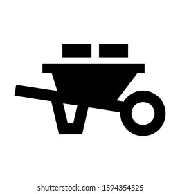 wheelbarrow icon isolated sign symbol vector illustration - high quality black style vector icons

