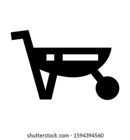 wheelbarrow icon isolated sign symbol vector illustration - high quality black style vector icons

