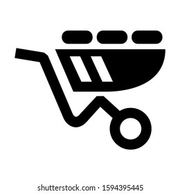 wheelbarrow icon isolated sign symbol vector illustration - high quality black style vector icons
