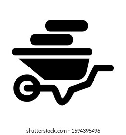 wheelbarrow icon isolated sign symbol vector illustration - high quality black style vector icons
