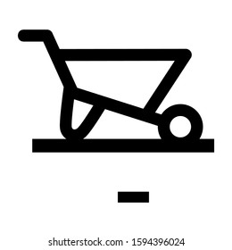 wheelbarrow icon isolated sign symbol vector illustration - high quality black style vector icons
