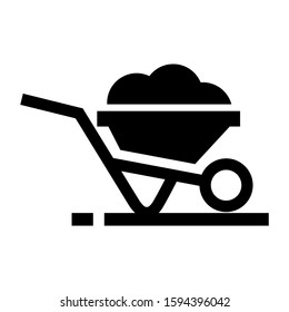 wheelbarrow icon isolated sign symbol vector illustration - high quality black style vector icons
