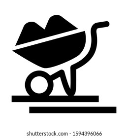 wheelbarrow icon isolated sign symbol vector illustration - high quality black style vector icons
