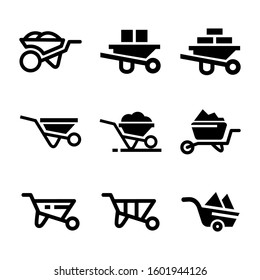 wheelbarrow icon isolated sign symbol vector illustration - Collection of high quality black style vector icons
