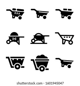 wheelbarrow icon isolated sign symbol vector illustration - Collection of high quality black style vector icons
