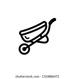 wheelbarrow icon line art design
