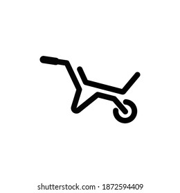 wheelbarrow icon line art vector.