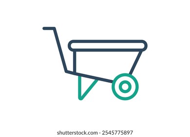 Wheelbarrow icon. line icon style. icon related to gardening. gardening tool elements vector illustration