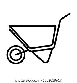 Wheelbarrow icon line style transparent