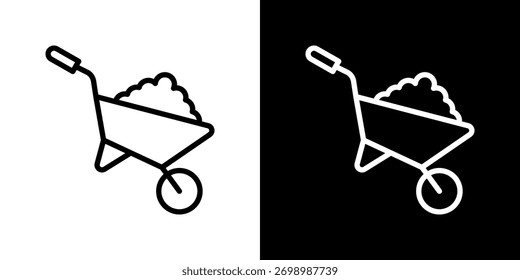 Ilustração de vetor de estilo de linha de ícone de barra de rodas