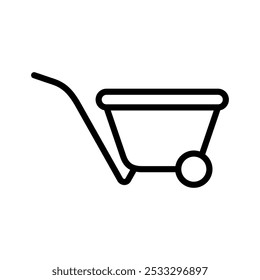 Wheelbarrow icon line vector design in trendy style