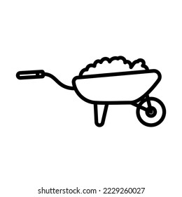 Wheelbarrow Icon Logo Design Vector Template Illustration Sign And Symbol Pixels Perfect