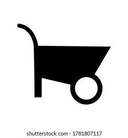 Wheelbarrow icon or logo isolated sign symbol vector illustration - high quality black style vector icons
