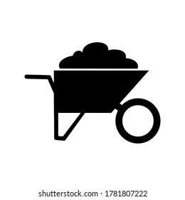 Wheelbarrow icon or logo isolated sign symbol vector illustration - high quality black style vector icons
