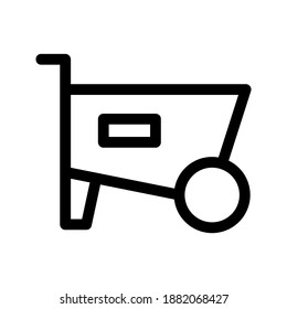 Wheelbarrow icon or logo isolated sign symbol vector illustration - high quality black style vector icons
