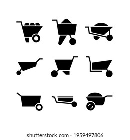 wheelbarrow icon or logo isolated sign symbol vector illustration - Collection of high quality black style vector icons

