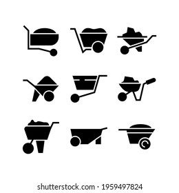 wheelbarrow icon or logo isolated sign symbol vector illustration - Collection of high quality black style vector icons
