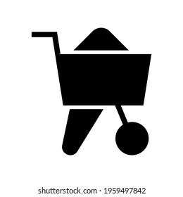 wheelbarrow icon or logo isolated sign symbol vector illustration - high quality black style vector icons
