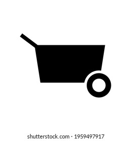 wheelbarrow icon or logo isolated sign symbol vector illustration - high quality black style vector icons
