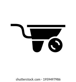 wheelbarrow icon or logo isolated sign symbol vector illustration - high quality black style vector icons
