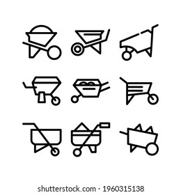 wheelbarrow icon or logo isolated sign symbol vector illustration - Collection of high quality black style vector icons
