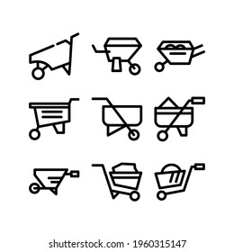 wheelbarrow icon or logo isolated sign symbol vector illustration - Collection of high quality black style vector icons

