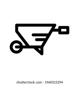 wheelbarrow icon or logo isolated sign symbol vector illustration - high quality black style vector icons
