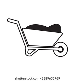 wheelbarrow icon logo vector design template