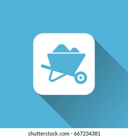 wheelbarrow icon with long shadow