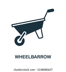 Wheelbarrow icon. Monochrome simple Wheelbarrow icon for templates, web design and infographics