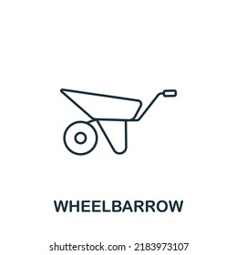 Wheelbarrow icon. Monochrome simple Wheelbarrow icon for templates, web design and infographics