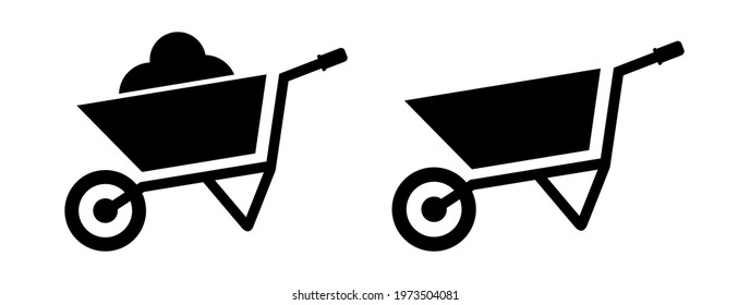 wheelbarrow icon on white background