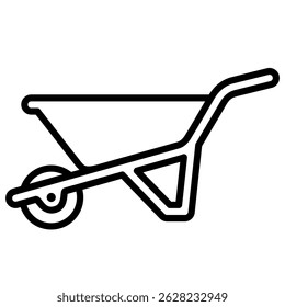 wheelbarrow icon in outline style